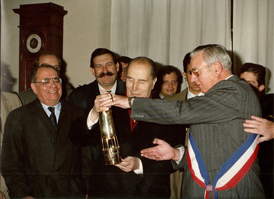 Visite du Président Mitterrand au Musée de la Mine le 18 novembre 1988